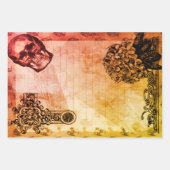 Halloween Skull and Black Hydrangea Flower Inpakpapier Vel (Voorkant 3)