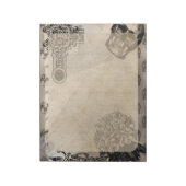 Halloween Skull and Black Hydrangea Flower Notitieblok (Linkerzijde)