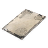 Halloween Skull and Black Hydrangea Flower Notitieblok (Schuin)