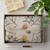 Halloween Skull and Spider Web Oranje Dot Pattern Tissuepapier (Geschenk)