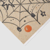 Halloween Skull and Spider Web Oranje Dot Pattern Tissuepapier (Detail)