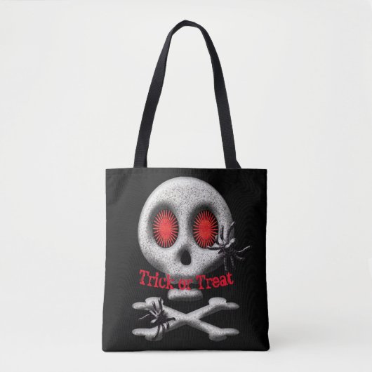 Halloween Skull and Spiders Trick or treat Tote Bag (Voorkant)