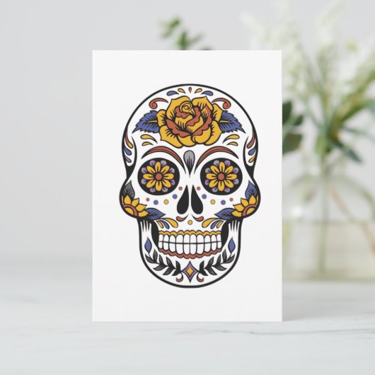 Halloween Skull Bedankkaart (Staand voorkant)