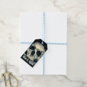 Halloween Skull Black Spot Cadeaulabel (Met Touw)