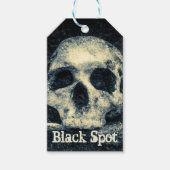 Halloween Skull Black Spot Cadeaulabel (Voorkant)