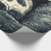 Halloween Skull Black Spot Cadeaupapier (Hoek)