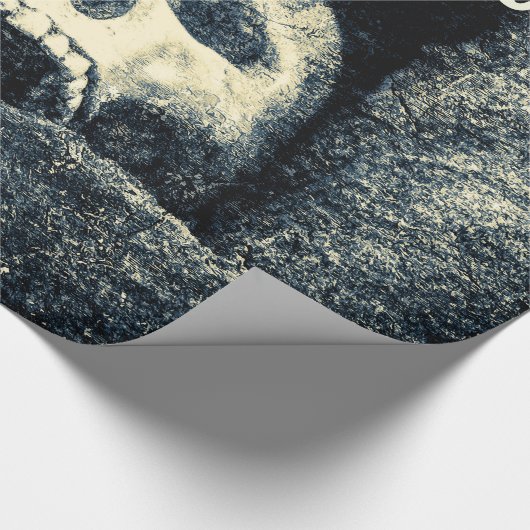 Halloween Skull Black Spot Cadeaupapier (Hoek)