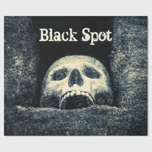 Halloween Skull Black Spot Cadeaupapier (Vlak)