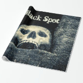 Halloween Skull Black Spot Cadeaupapier (Uitgerold)