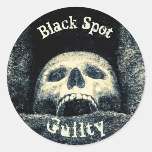 Halloween Skull Black Spot Guilty Ronde Sticker