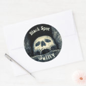 Halloween Skull Black Spot Guilty Ronde Sticker (Envelop)