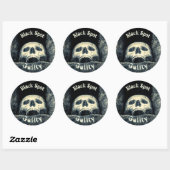 Halloween Skull Black Spot Guilty Ronde Sticker (Vel)