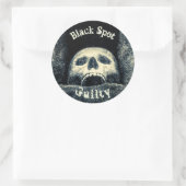Halloween Skull Black Spot Guilty Ronde Sticker (Tas)