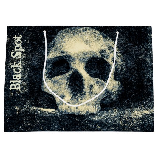 Halloween Skull Black Spot Pirate Party Groot Cadeauzakje (Voorkant)