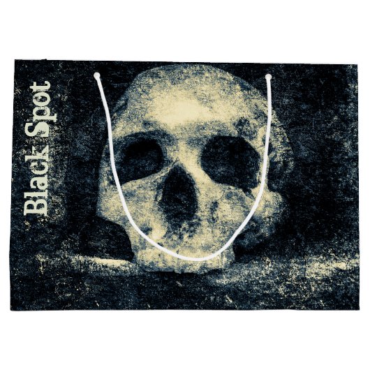 Halloween Skull Black Spot Pirate Party Groot Cadeauzakje (Achterkant)