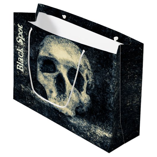 Halloween Skull Black Spot Pirate Party Groot Cadeauzakje (Voorkant Gekanteld)