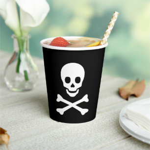 Halloween skull Black white spooky Papieren Bekers