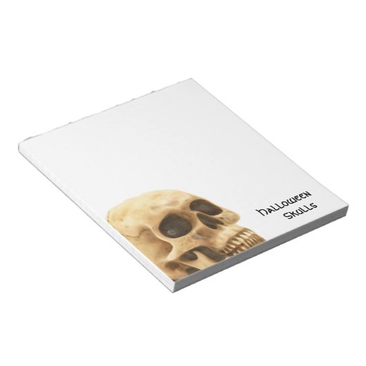 Halloween Skull Bone Notitieblok (Schuin)