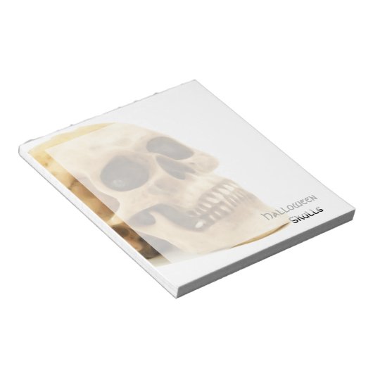 Halloween Skull Bone Notitieblok (Schuin)