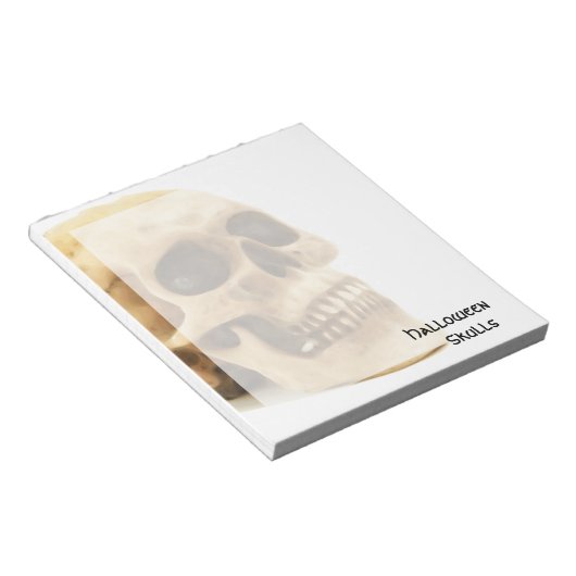 Halloween Skull Bone Notitieblok (Schuin)