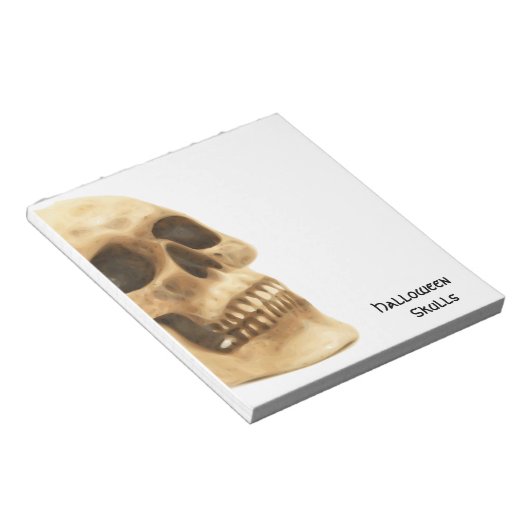 Halloween Skull Bone Notitieblok (Schuin)