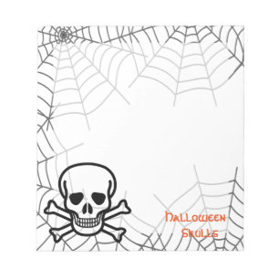 Halloween Skull Bone Skeleton Spider Web Notitieblok