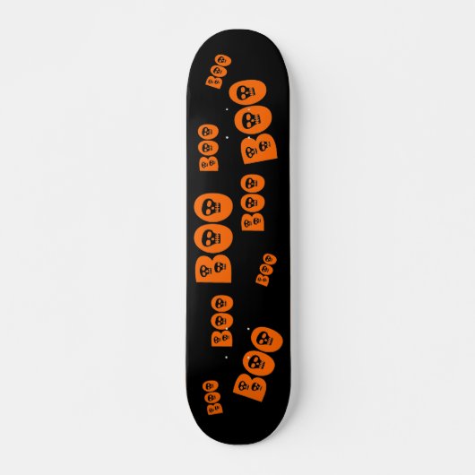 Halloween Skull "Boo" Skateboard (Voorkant)