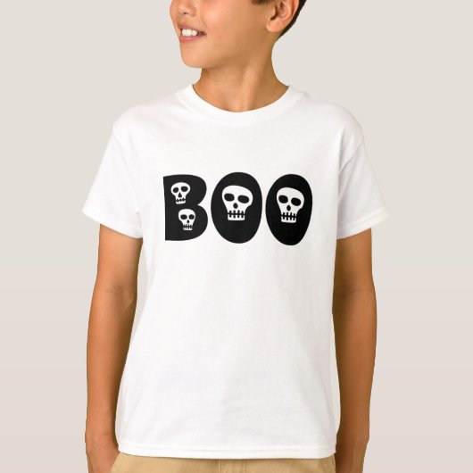Halloween Skull "Boo" T-shirt (Voorkant)