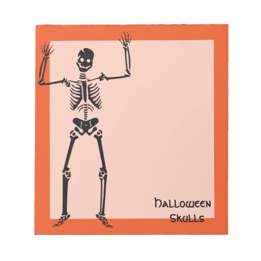 Halloween Skull Botskelet Notitieblok (Voorkant)