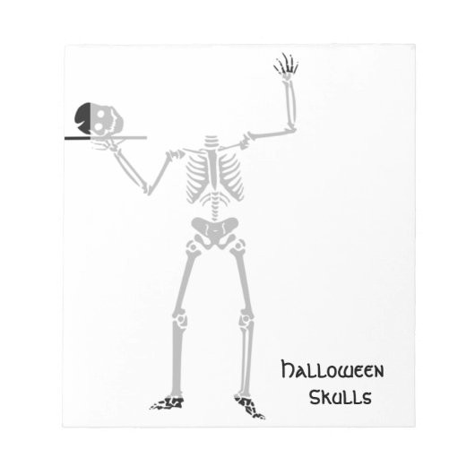 Halloween Skull Botskelet Notitieblok (Voorkant)