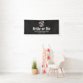Halloween Skull Bride of Die Bachelorette Party Spandoek (Insitu)