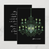 Halloween Skull Chandelier Wedding Kaart (Voorkant / Achterkant)