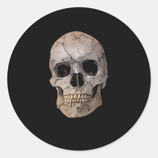 Halloween Skull Classic Round Sticker (Voorkant)