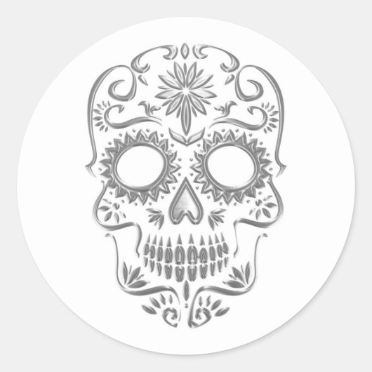 Halloween Skull Classic Round Sticker (Voorkant)