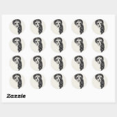 Halloween Skull Classic Round Sticker (Vel)