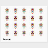 Halloween Skull Classic Round Sticker (Vel)