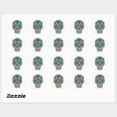 Halloween Skull Classic Round Sticker (Vel)