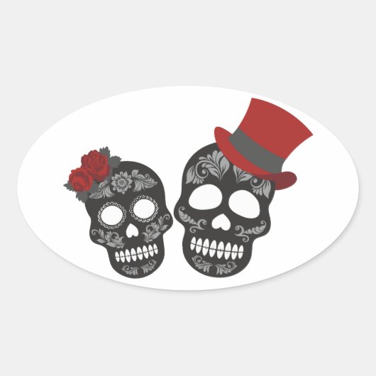 Halloween Skull Classic Round Sticker (Voorkant)