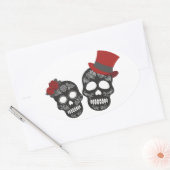 Halloween Skull Classic Round Sticker (Envelop)