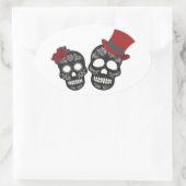 Halloween Skull Classic Round Sticker (Tas)
