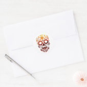 Halloween Skull Classic Round Sticker (Envelop)