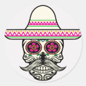 Halloween Skull Classic Round Sticker (Voorkant)