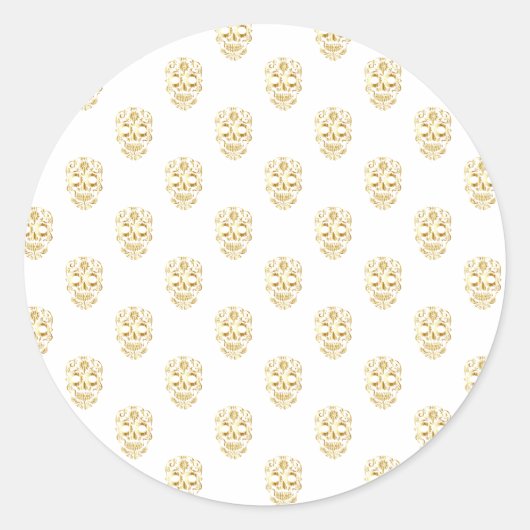 Halloween Skull Classic Round Sticker (Voorkant)