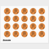 Halloween Skull Classic Round Sticker (Vel)
