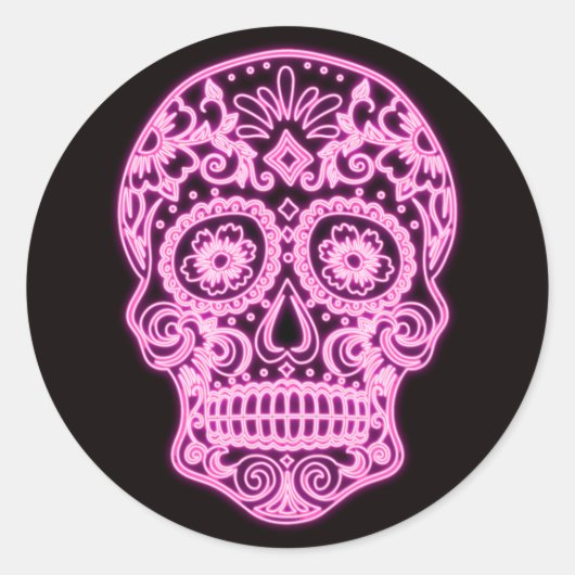 Halloween Skull Classic Round Sticker (Voorkant)