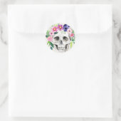 Halloween Skull Classic Round Sticker (Tas)