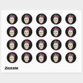 Halloween Skull Classic Round Sticker (Vel)