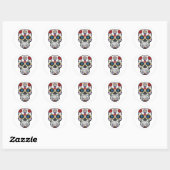 Halloween Skull Classic Round Sticker (Vel)