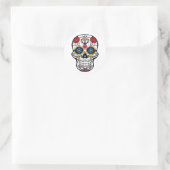 Halloween Skull Classic Round Sticker (Tas)