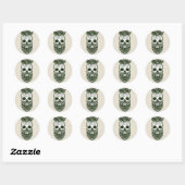Halloween Skull Classic Round Sticker (Vel)
